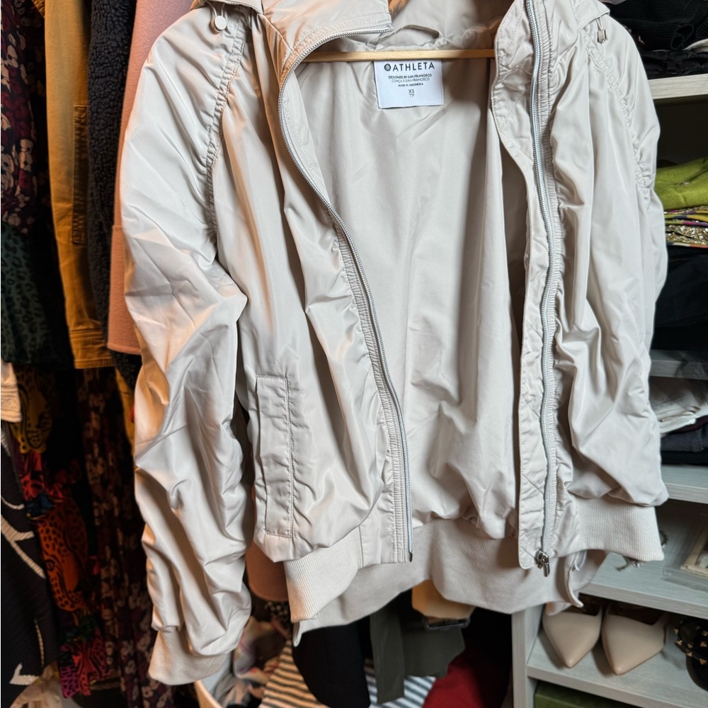 Athleta Women's Light Gray Bomber Jacket